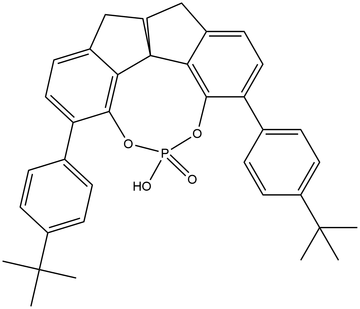 Diindeno[7,1-de:1',7'-fg][1,3,2]dioxaphosphocin, 3,7-bis[4-(1,1-dimethylethyl)phenyl]-10,11,12,13-tetrahydro-5-hydroxy-, 5-oxide, (11aS)- Structure