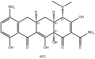 2-Naphthacenecarboxamide, 7-amino-4-(dimethylamino)-1,4,4a,5,5a,6,11,12a-octahydro-3,10,12,12a-tetrahydroxy-1,11-dioxo-, monohydrochloride, (4S,4aS,5aR,12aS)- (9CI) Structure