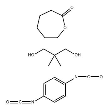 2-Oxepanone, polymer with 1,4-diisocyanatobenzene and 2,2-dimethyl-1,3-propanediol Structure