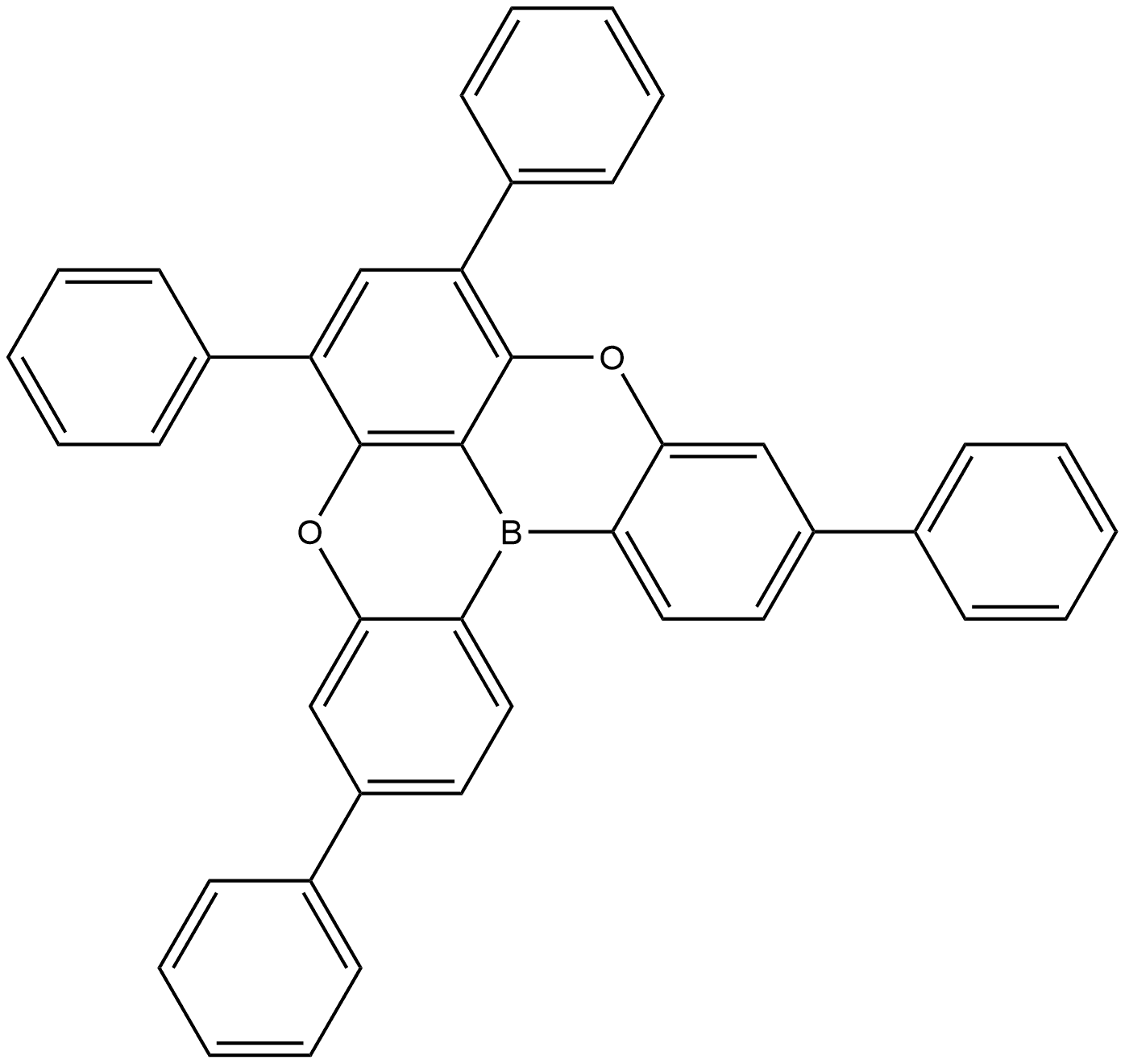 3,6,8,11-tetraphenyl-5,9-dioxa-13b-boranaphtho[3,2,1-de]anthracene Structure