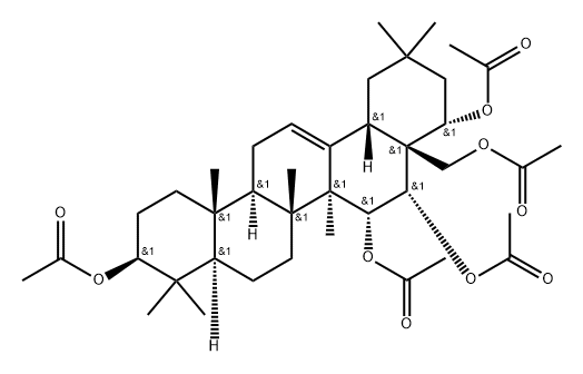 Olean-12-ene-3,15,16,22,28-pentol, pentaacetate, (3β,15α,16α,22α)- (9CI) Structure