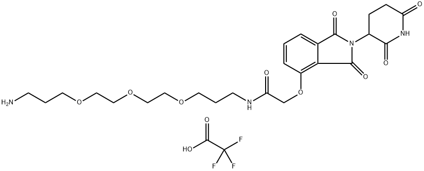 N-(3-(2-(2-(3-Aminopropoxy)ethoxy)ethoxy)propyl)-2-((2-(2,6-dioxopiperidin-3-yl)-1,3-dioxoisoindolin-4-yl)oxy)acetamide Trifluoroacetate Structure