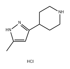 Piperidine, 4-(5-methyl-1H-pyrazol-3-yl)-, hydrochloride (1:1) Structure