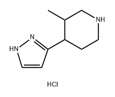 Piperidine, 3-methyl-4-(1H-pyrazol-3-yl)-, hydrochloride (1:1) Structure