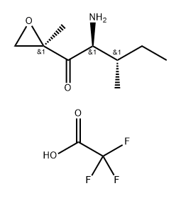 (2S,3S)-2-Amino-3-methyl-1-((R)-2-methyloxiran-2-yl)pentan-1-one 2,2,2-trifluoroacetate Structure