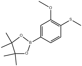 2-(3-Methoxy-4-(methylthio)phenyl)-4,4,5,5-tetramethyl-1,3,2-dioxaborolane Structure