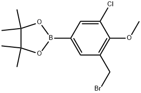 1,3,2-Dioxaborolane, 2-[3-(bromomethyl)-5-chloro-4-methoxyphenyl]-4,4,5,5-tetramethyl- Structure