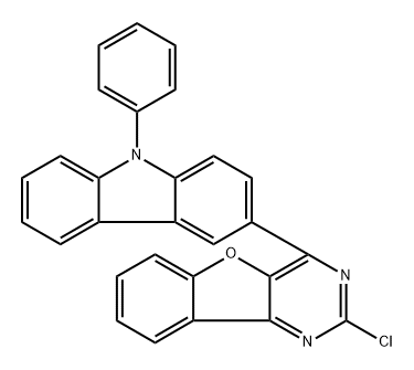 2-Chloro-4-(9-phenyl-9H-carbazol-3-yl)benzofuro[3,2-d]pyrimidine Structure