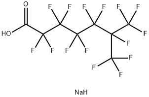Heptanoic acid, 2,2,3,3,4,4,5,5,6,7,7,7-dodecafluoro-6-(trifluoromethyl)-, sodium salt (1:1) Structure