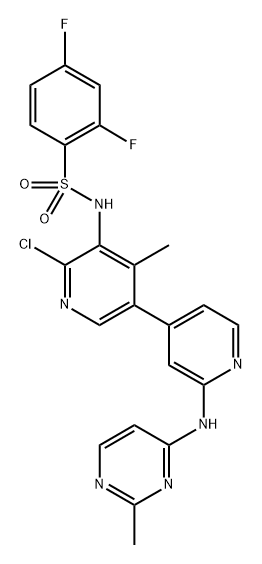 N-(6-chloro-4-methyl-2'-((2-methylpyrimidin-4-yl)amino)-[3,4'-bipyridin]-5-yl)-2,4-difluorobenzenesulfonamide Structure