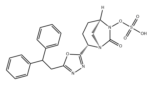 (1R,2S,5R)-2-[5-(2,2-Diphenylethyl)-1,3,4- oxadiazol-2-yl]-7-oxo-1,6-diazabicyclo[3.2.1] oct-6-yl hydrogen sulfate Structure