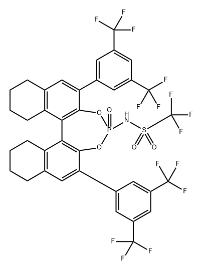 Methanesulfonamide, N-[(11bS)-2,6-bis[3,5-bis(trifluoromethyl)phenyl]-8,9,10,11,12,13,14,15-octahydro-4-oxidodinaphtho[2,1-d:1',2'-f][1,3,2]dioxaphosphepin-4-yl]-1,1,1-trifluoro- Structure