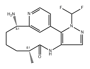 (5R,9S)-9-amino-21-(difluoromethyl)-5-methyl-21H-3-aza-1(4,2)-pyridina-2(5,4)-pyrazolacyclononaphan-4-one Structure