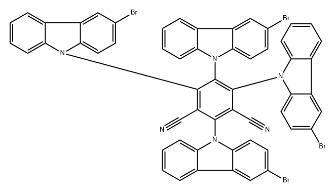 2,4,5,6-tetrakis(3-bromocarbazol-9-yl)-1,3-dicyanobenzene Structure