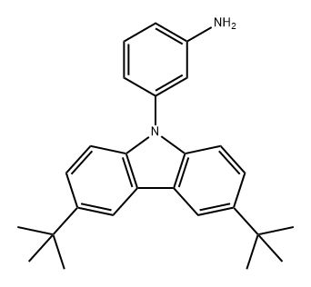 3-(3,6-di-tert-butyl-9H-carbazol-9-yl)aniline Structure