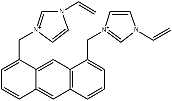 1H-Imidazolium, 1,1'-[1,8-anthracenediylbis(methylene)]bis[3-ethenyl- Structure