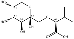 "β-D-Fructopyranose, 1- S -[(1 S )-1-carboxy-2- methylpropyl]-1-thio-" Structure