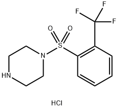 1-[2-(trifluoromethyl)benzenesulfonyl]piperazine hydrochloride Structure