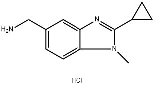 (2-cyclopropyl-1-methyl-1H-1,3-benzodiazol-5-yl)methanamine dihydrochloride Structure