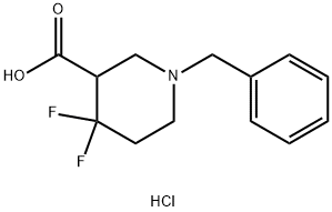 1-benzyl-4,4-difluoropiperidine-3-carboxylic acid hydrochloride Structure