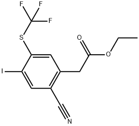 Ethyl 2-cyano-4-iodo-5-(trifluoromethylthio)phenylacetate Structure