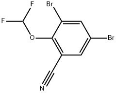 3,5-Dibromo-2-(difluoromethoxy)benzonitrile Structure