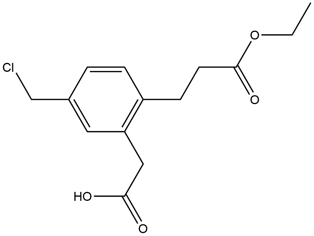 5-(Chloromethyl)-2-(3-ethoxy-3-oxopropyl)phenylacetic acid Structure