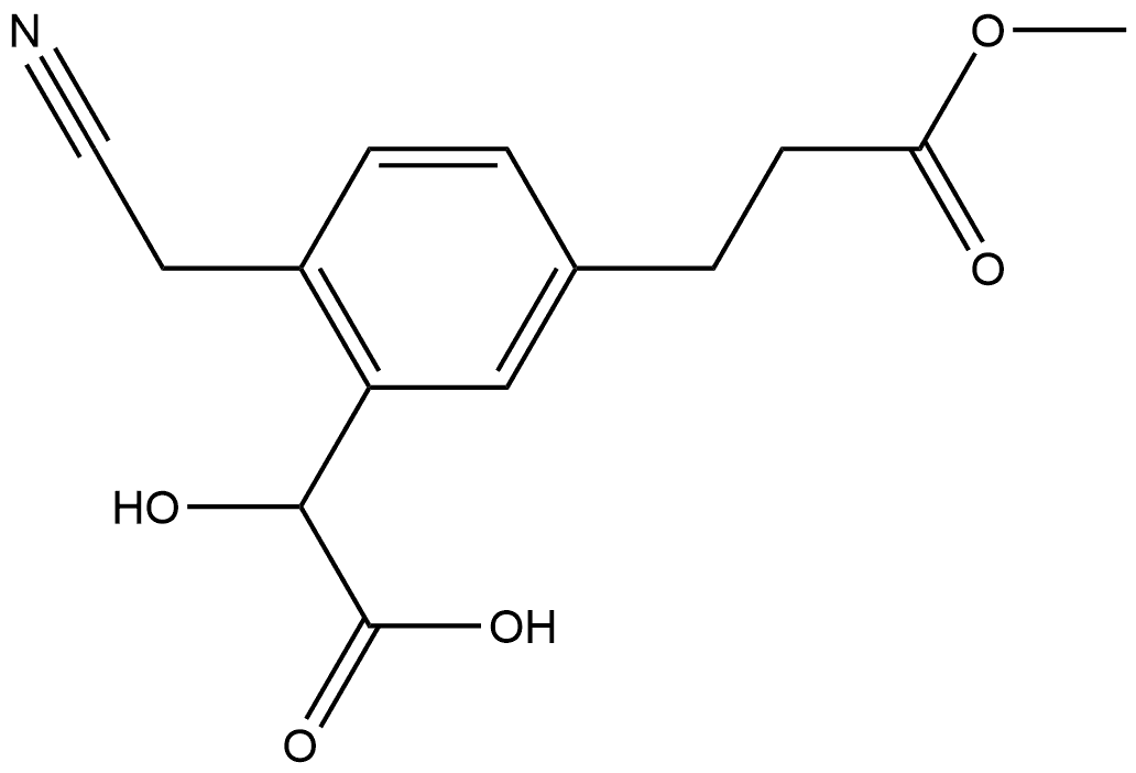 2-(Cyanomethyl)-5-(3-methoxy-3-oxopropyl)mandelic acid Structure