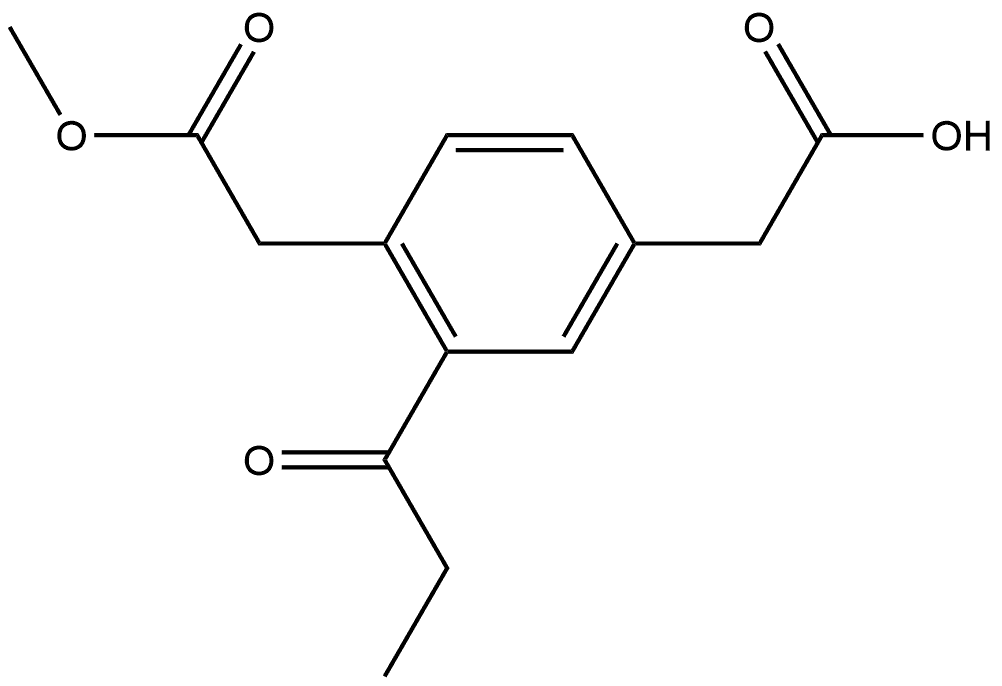 Methyl 4-(carboxymethyl)-2-propionylphenylacetate Structure