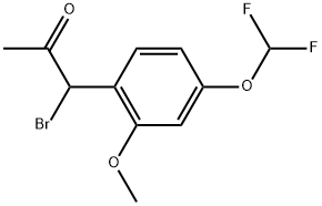 1-Bromo-1-(4-(difluoromethoxy)-2-methoxyphenyl)propan-2-one Structure