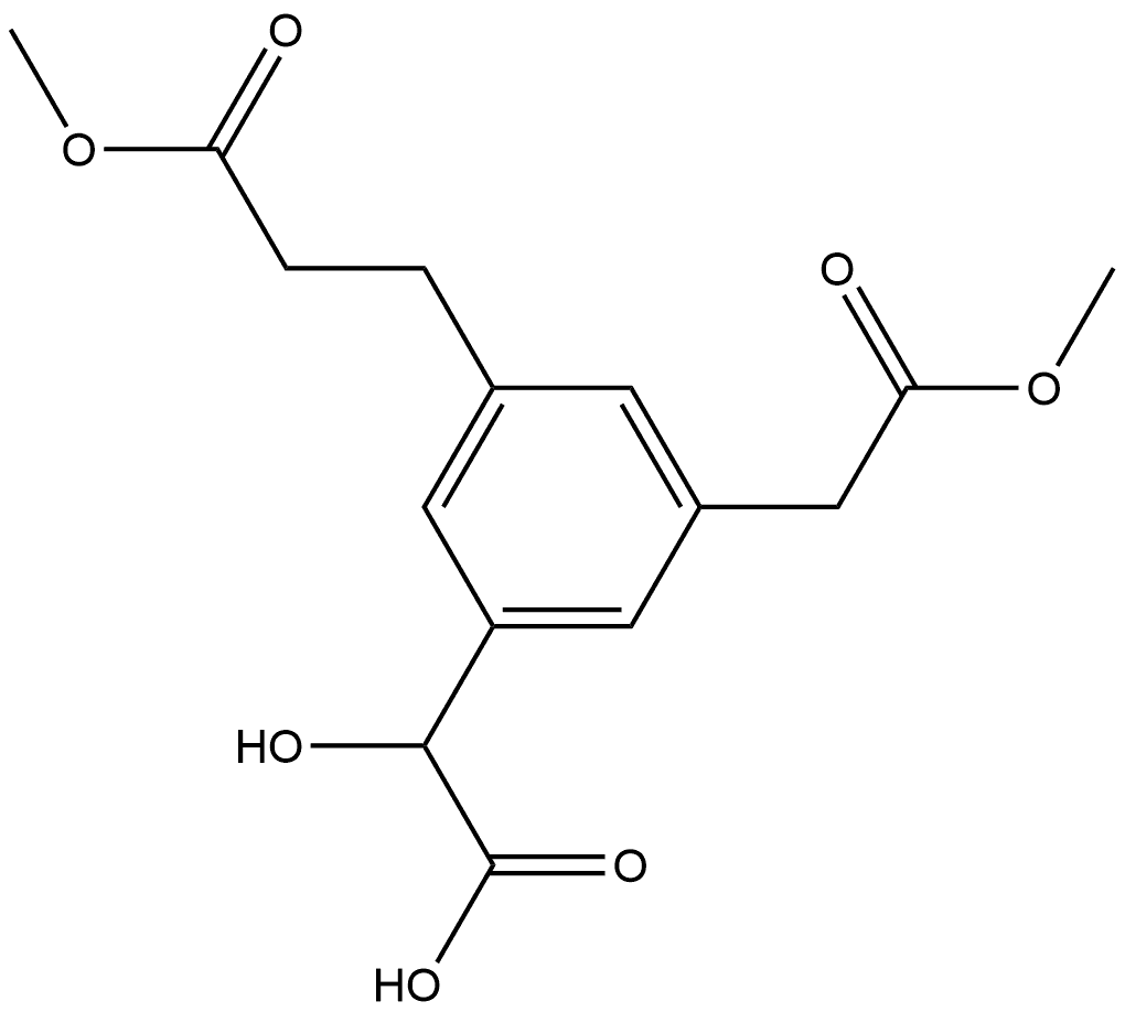 Methyl 3-(carboxy(hydroxy)methyl)-5-(3-methoxy-3-oxopropyl)phenylacetate Structure