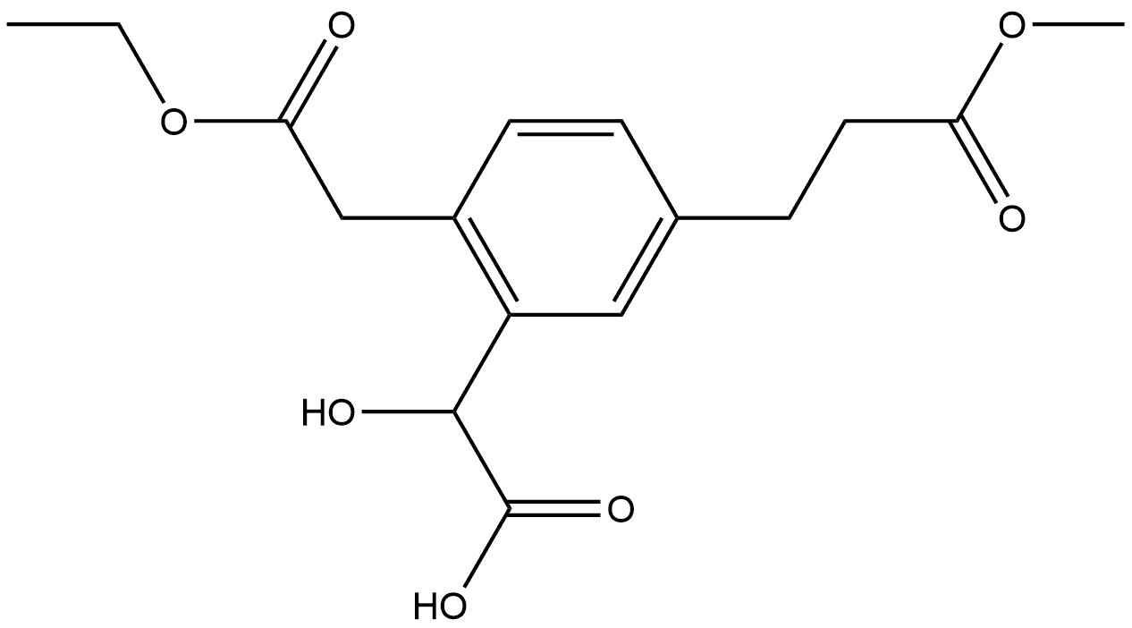 Ethyl 2-(carboxy(hydroxy)methyl)-4-(3-methoxy-3-oxopropyl)phenylacetate Structure