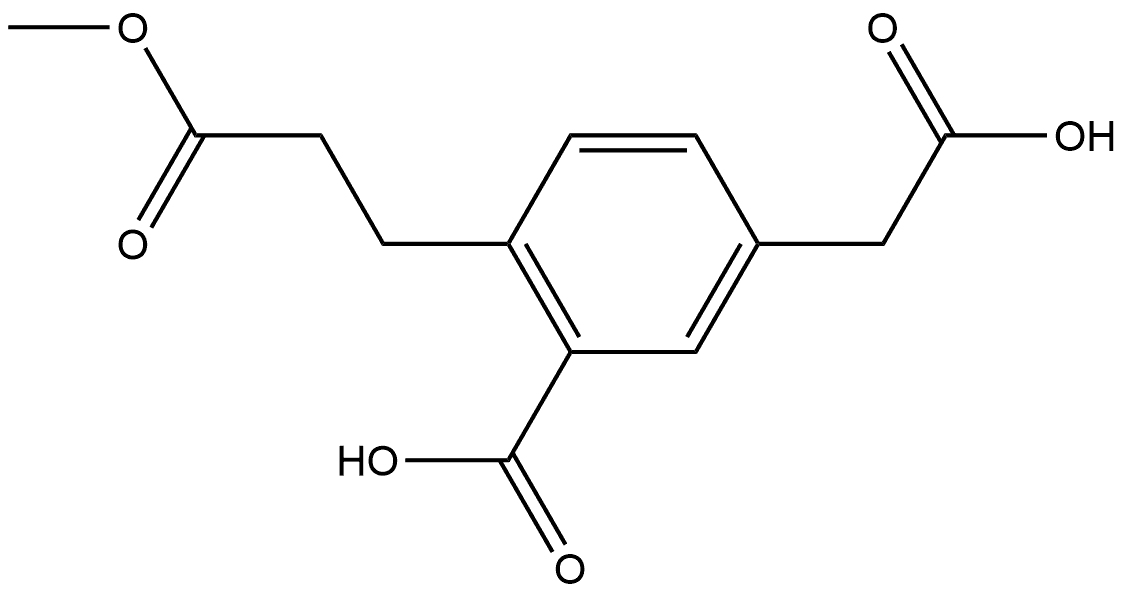 3-Carboxy-4-(3-methoxy-3-oxopropyl)phenylacetic acid Structure