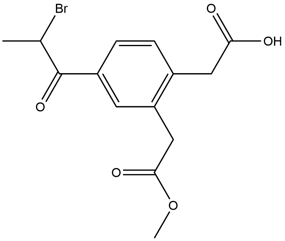 Methyl 5-(2-bromopropanoyl)-2-(carboxymethyl)phenylacetate Structure