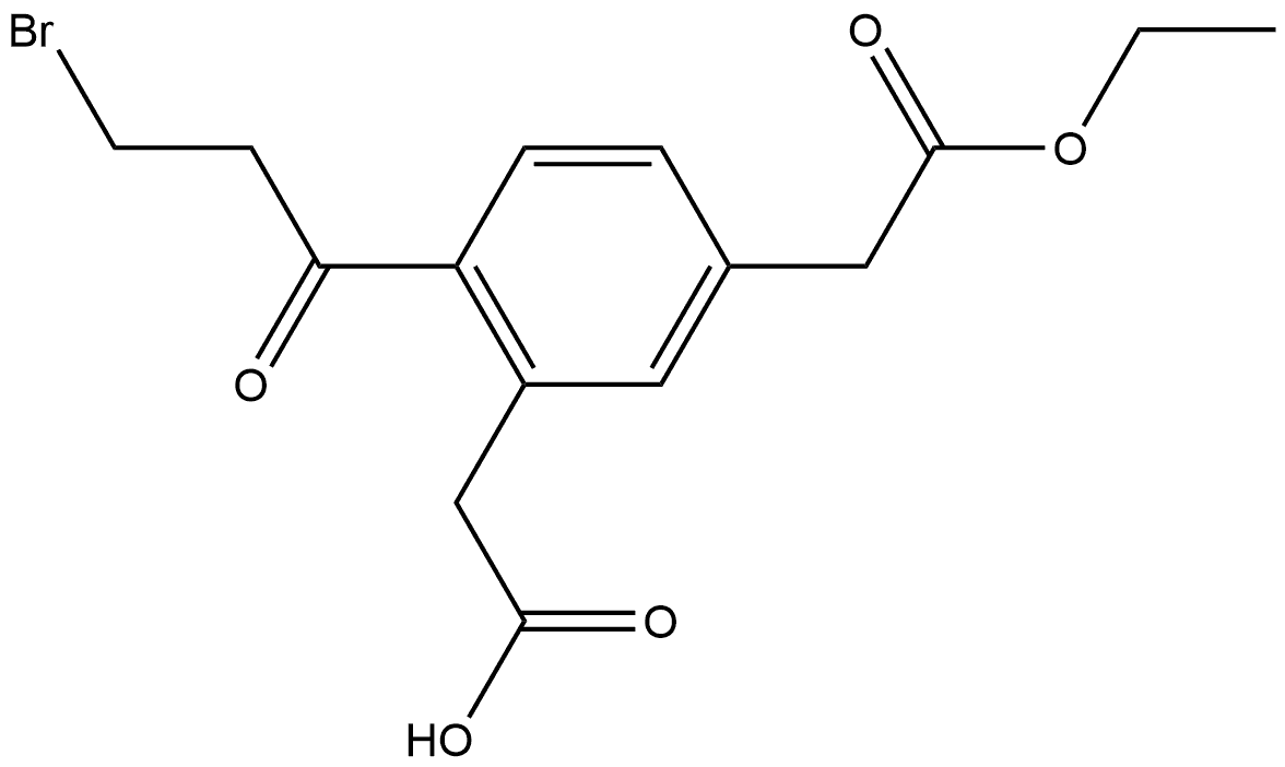 Ethyl 4-(3-bromopropanoyl)-3-(carboxymethyl)phenylacetate Structure