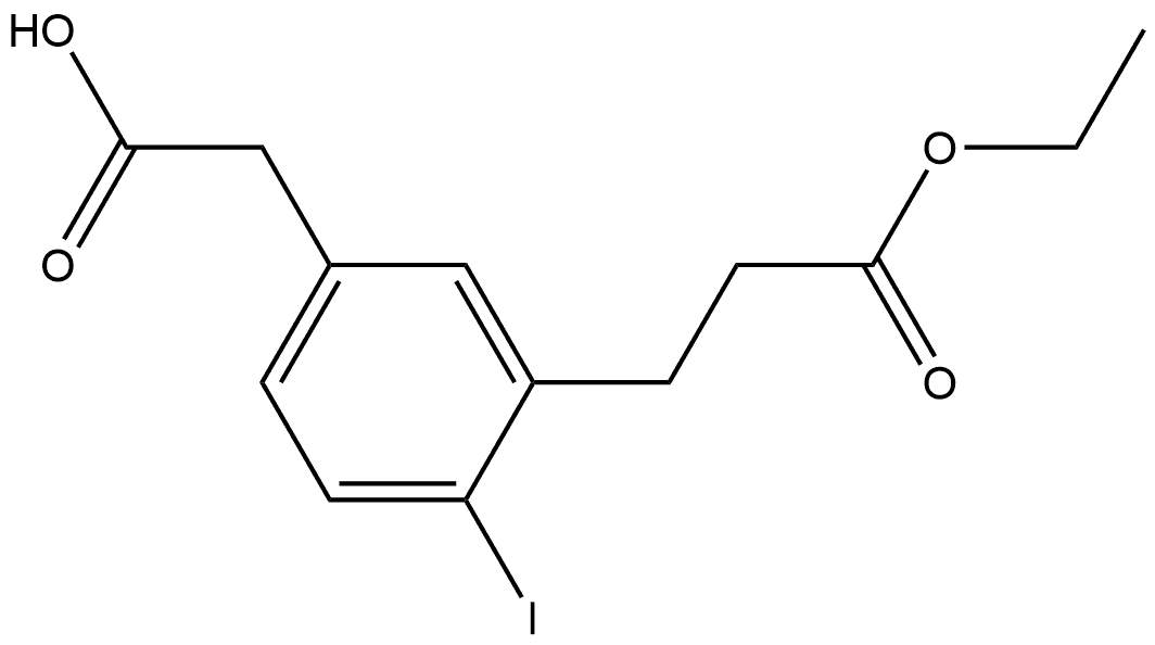 Ethyl 3-(5-(carboxymethyl)-2-iodophenyl)propanoate Structure