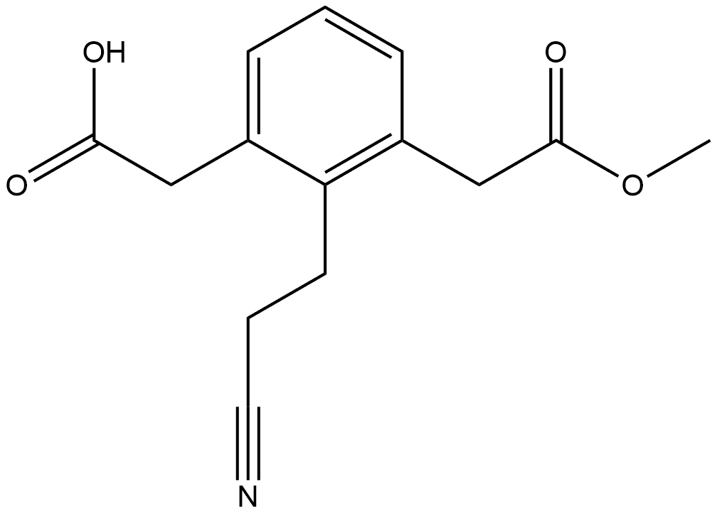 Methyl 3-(carboxymethyl)-2-(2-cyanoethyl)phenylacetate Structure