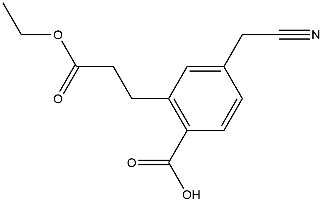 4-Carboxy-3-(3-ethoxy-3-oxopropyl)phenylacetonitrile Structure