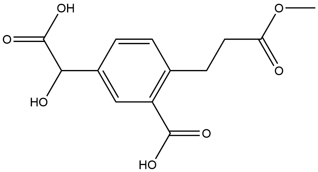 3-Carboxy-4-(3-methoxy-3-oxopropyl)mandelic acid Structure