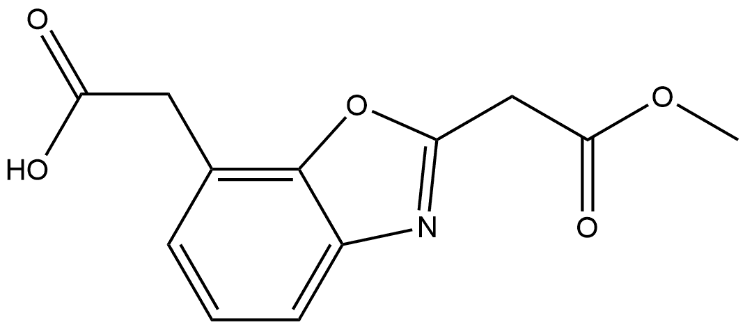 Methyl 7-(carboxymethyl)benzo[d]oxazole-2-acetate Structure