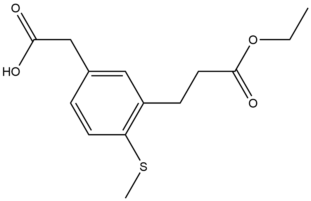 3-(3-Ethoxy-3-oxopropyl)-4-(methylthio)phenylacetic acid Structure