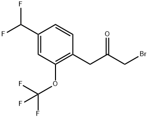 1-Bromo-3-(4-(difluoromethyl)-2-(trifluoromethoxy)phenyl)propan-2-one Structure