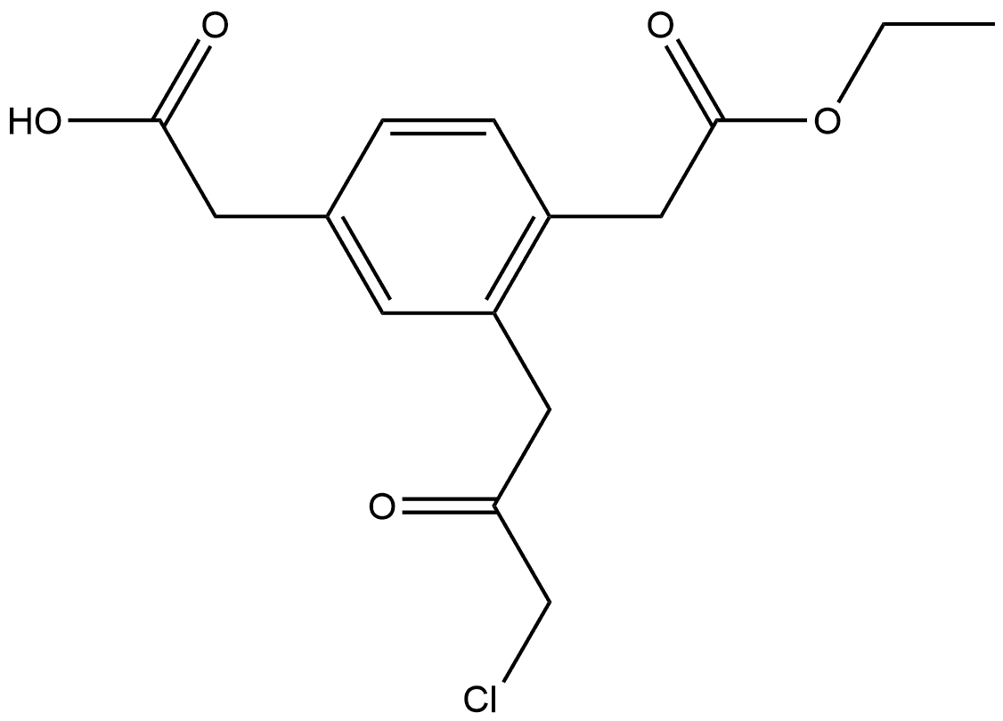 Ethyl 4-(carboxymethyl)-2-(3-chloro-2-oxopropyl)phenylacetate Structure