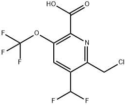 2-(Chloromethyl)-3-(difluoromethyl)-5-(trifluoromethoxy)pyridine-6-carboxylic acid Structure