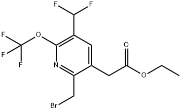 Ethyl 2-(bromomethyl)-5-(difluoromethyl)-6-(trifluoromethoxy)pyridine-3-acetate Structure