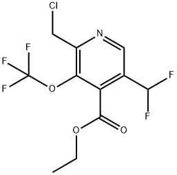 Ethyl 2-(chloromethyl)-5-(difluoromethyl)-3-(trifluoromethoxy)pyridine-4-carboxylate Structure