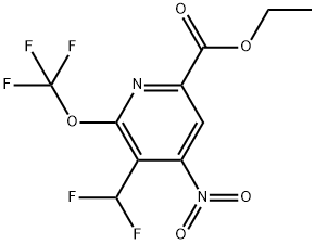 Ethyl 3-(difluoromethyl)-4-nitro-2-(trifluoromethoxy)pyridine-6-carboxylate Structure