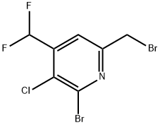 2-Bromo-6-(bromomethyl)-3-chloro-4-(difluoromethyl)pyridine Structure