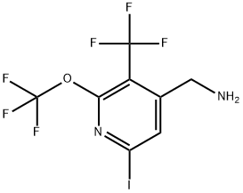 4-(Aminomethyl)-6-iodo-2-(trifluoromethoxy)-3-(trifluoromethyl)pyridine Structure