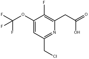 6-(Chloromethyl)-3-fluoro-4-(trifluoromethoxy)pyridine-2-acetic acid Structure